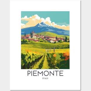 A Pop Art Travel Print of Piemonte - Italy Posters and Art